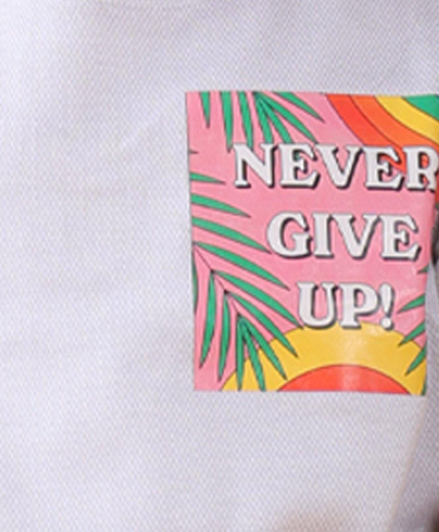 NEVER GIVE UP SUMMER GIRLS T-SHIRT - GREY