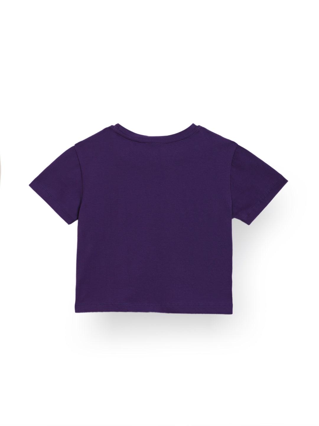 SUMMER TIME PURPLE GIRLS T-SHIRT-PURPLE