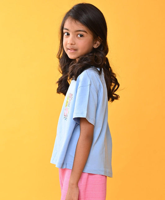 SURF VACAY SKY SUMMER GIRLS T-SHIRT - SKY