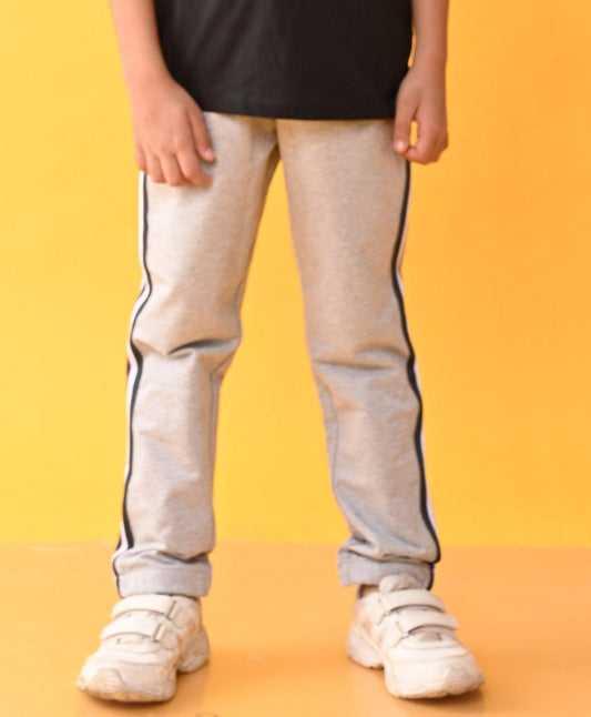 GREY MELANGE SIDE TAPE BOYS SUMMER JOGGER - GREY
