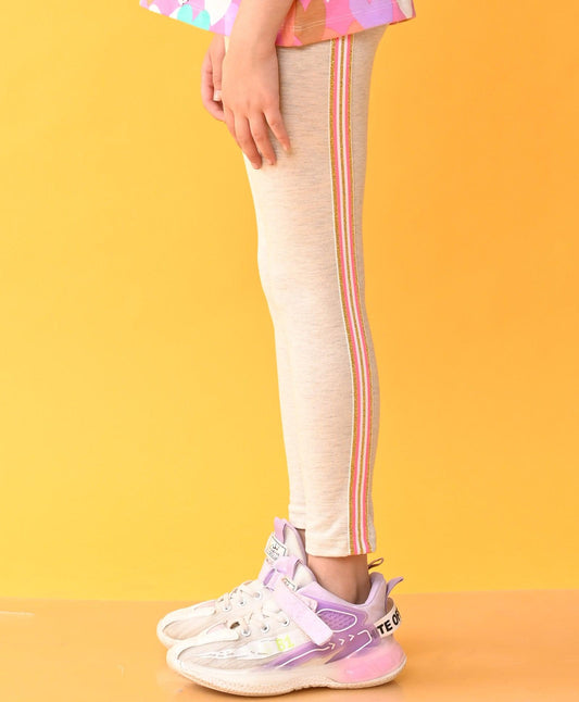 NEW SUMMER PINK GLITTER TAPE GIRLS LEGGINGS - GREY