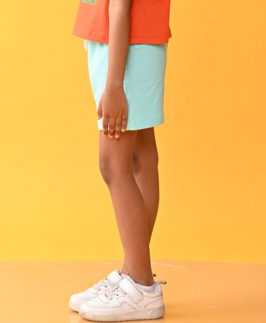 AQUA SUMMER GIRLS SHORTS - AQUA