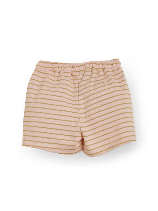 SUMMER GOLD STRIPED GIRLS SHORTS - PINK