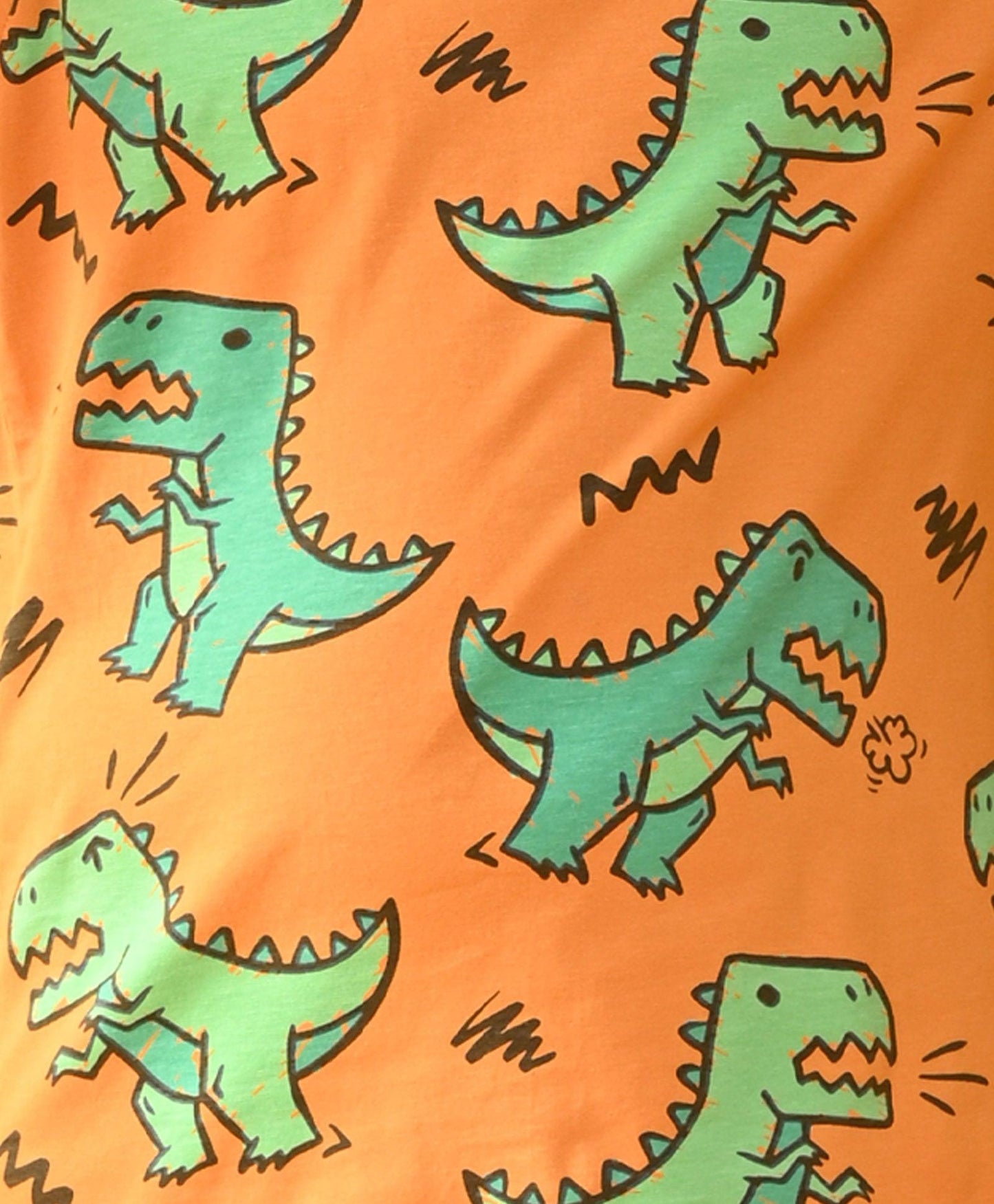 BIG DINOSAUR MUSTARD SHORT SLEEVE PYJAMA SET - MUSTARD