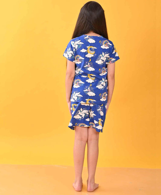 MOUSE UNICORN SLEEPWEAR SHORT SET - BLUE