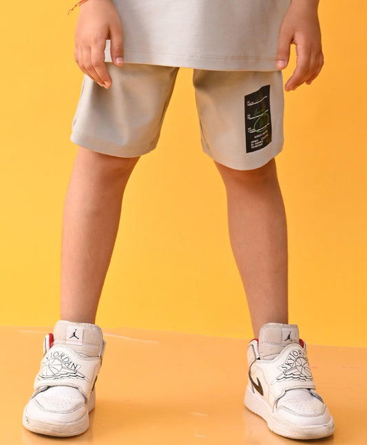 SPORTY COLLECTION BOYS SUMMER GREY INTERLOCK SHORTS - GREY