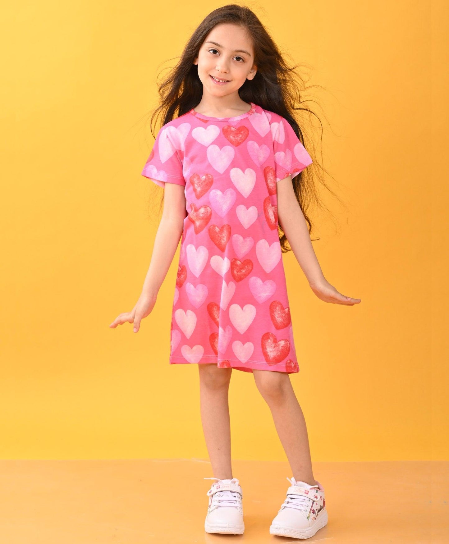 PRETTY HEART NIGHT DRESS - PINK
