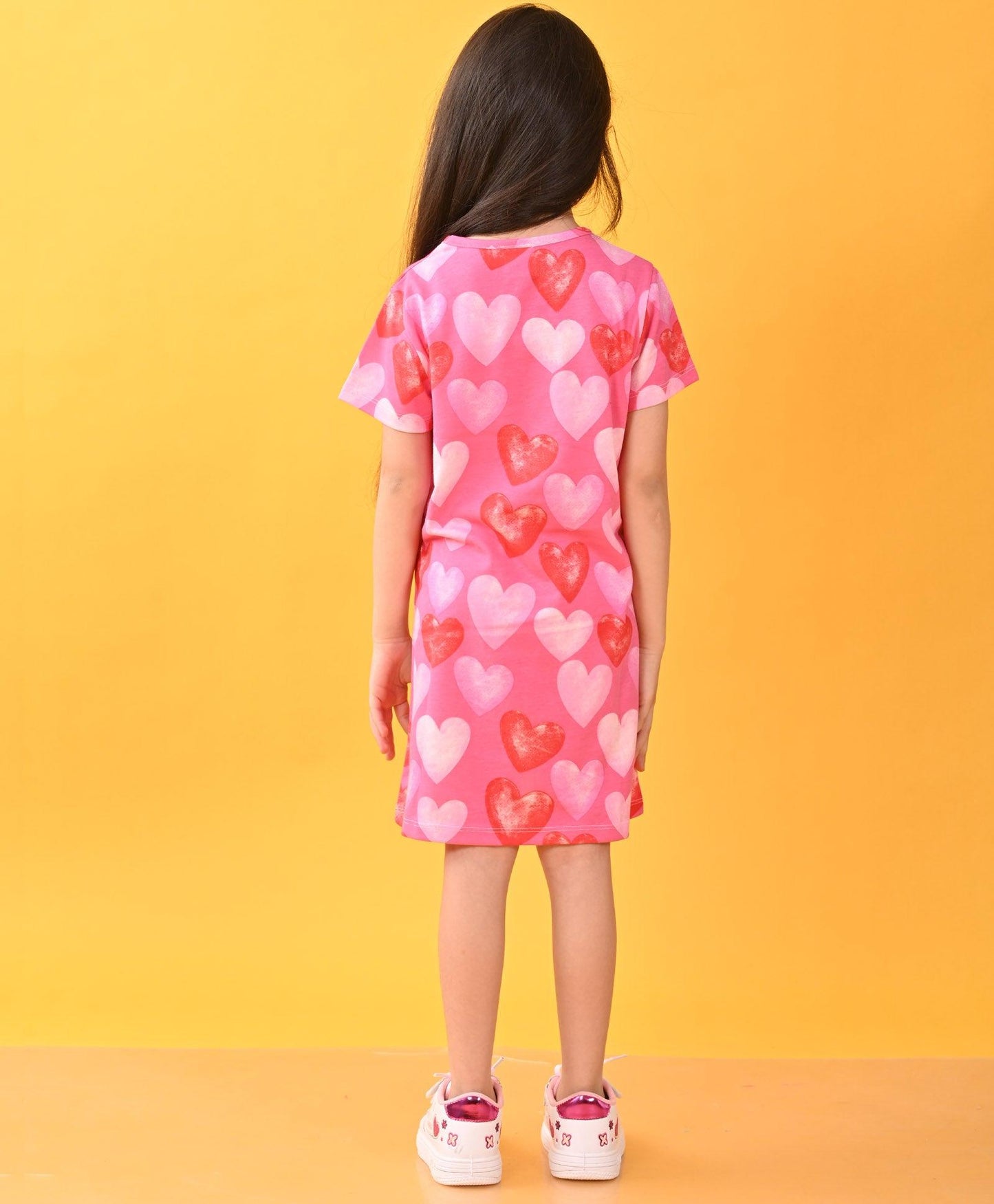 PRETTY HEART NIGHT DRESS - PINK