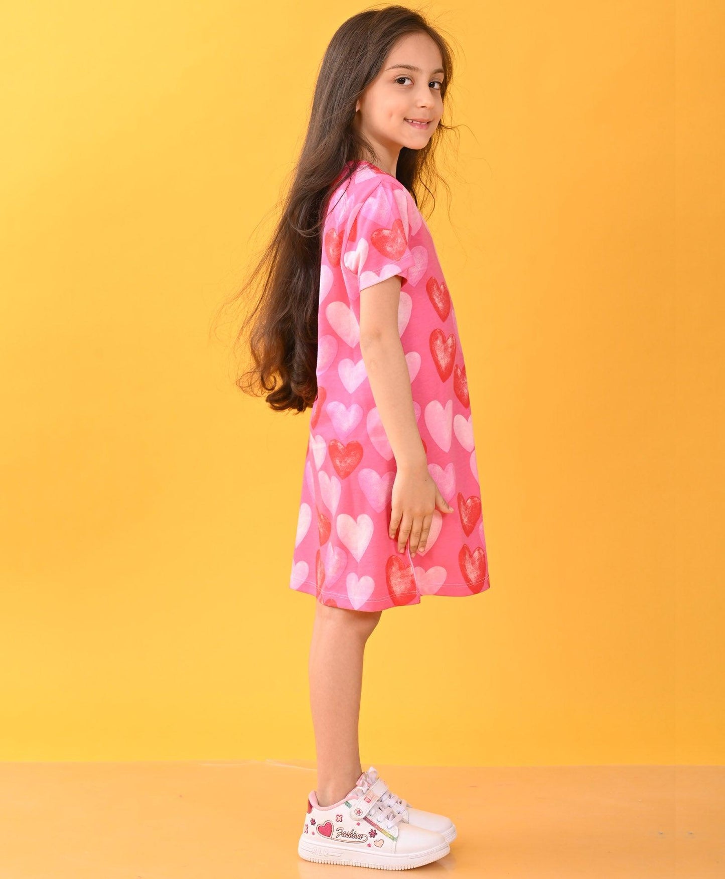 PRETTY HEART NIGHT DRESS - PINK