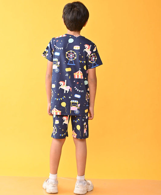 CARNIVAL CIRCUS T-SHIRT SHORTS SET - BLUE