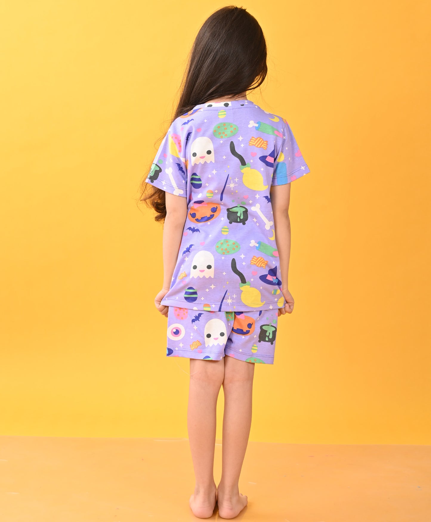 HALLOWEEN SLEEPWEAR SHORT SET - PURPLE