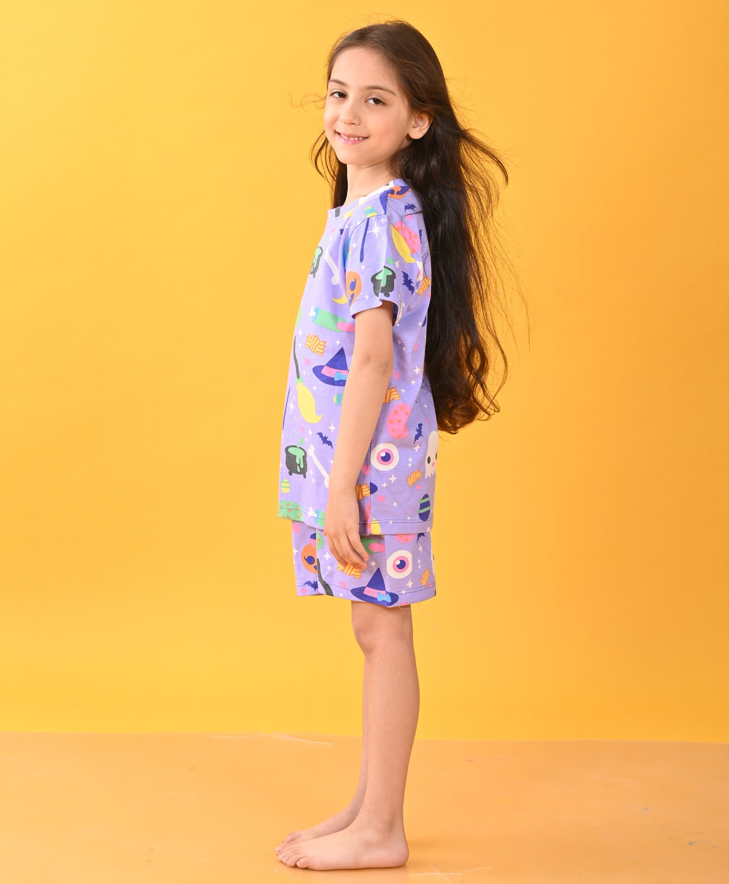 HALLOWEEN SLEEPWEAR SHORT SET - PURPLE