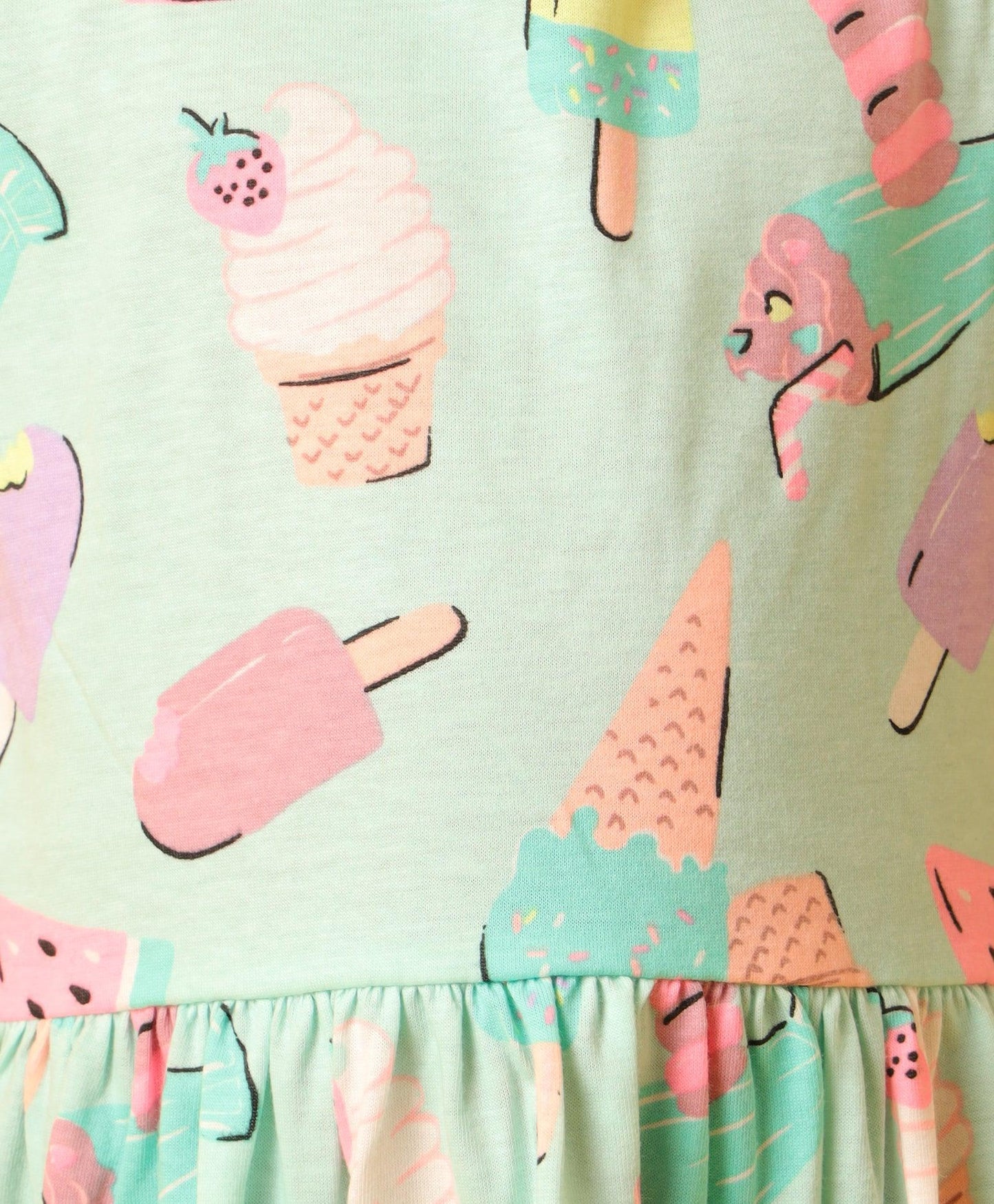 ICECREAM FRILL DRESS - AQUA
