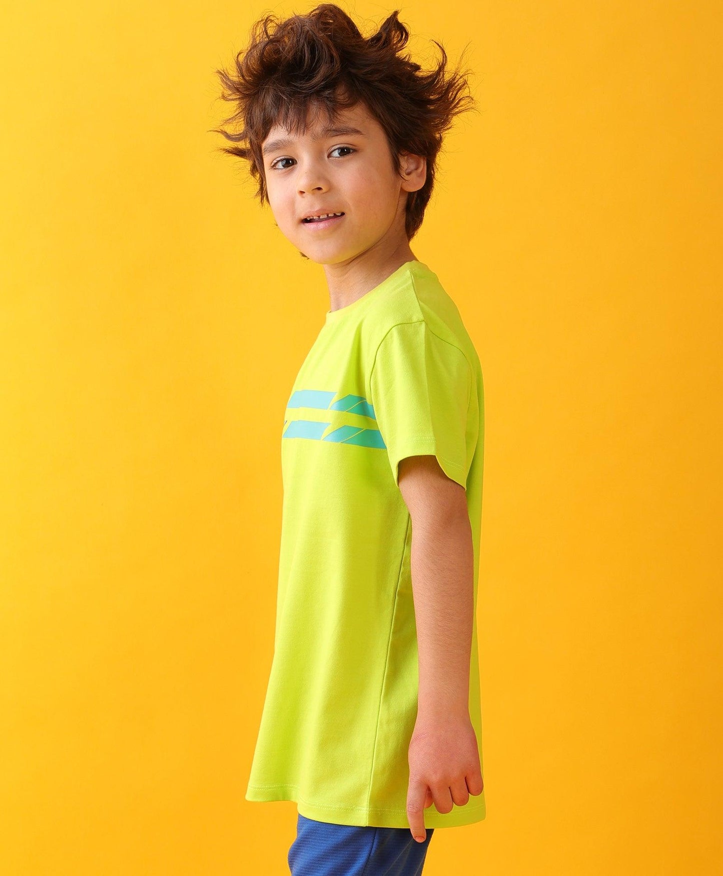 LIME ENGLAND STRIPE BOYS SHORT SLEEVES T-SHIRT - LIME