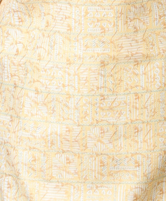 YELLOW FESTIVE PRINTED PURE COTTON KURTA - YELLOW