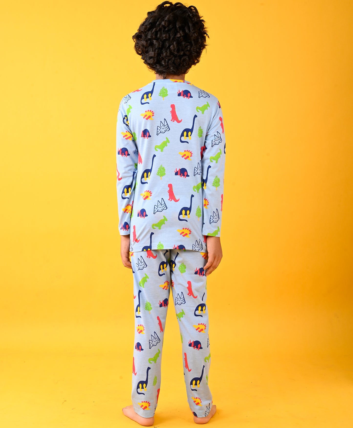 SKY DINOSAUR LONG SLEEVE PYJAMA SET - SKY