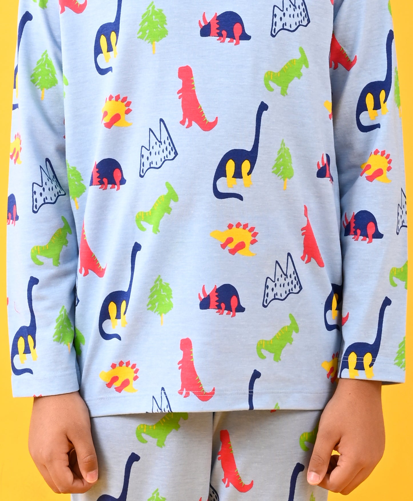 SKY DINOSAUR LONG SLEEVE PYJAMA SET - SKY