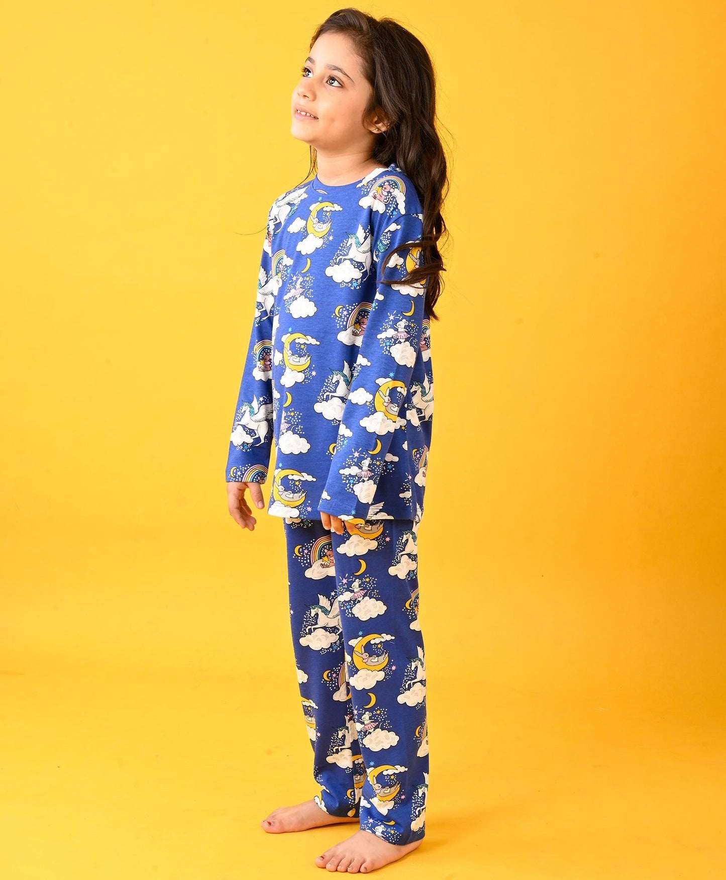 MOUSE UNICORN LONG SLEEVE PYJAMA SET - BLUE
