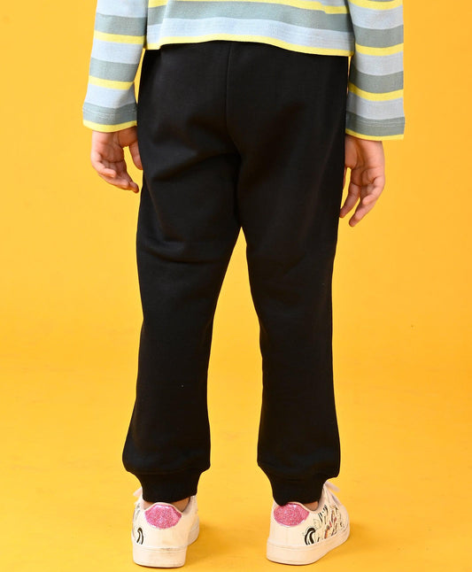 BLACK HEART WARM FLEECE GIRLS JOGGER - BLACK