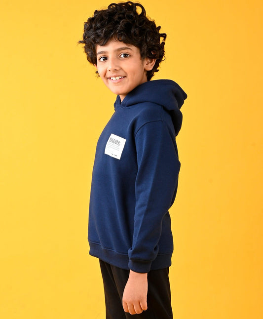 ENCOURAGEMENT NAVY FLEECE BOYS HOODIE - NAVY