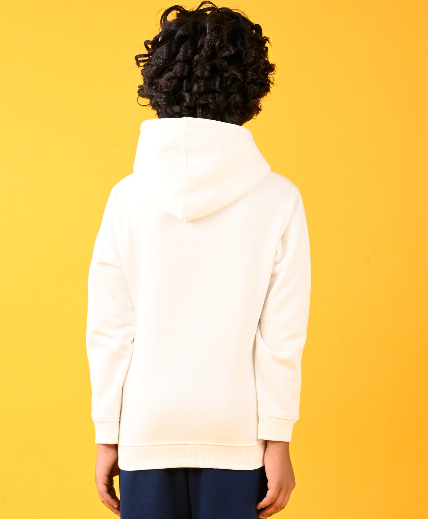 LEMON FUN VIBES FLEECE BOYS HOODIE - WHITE