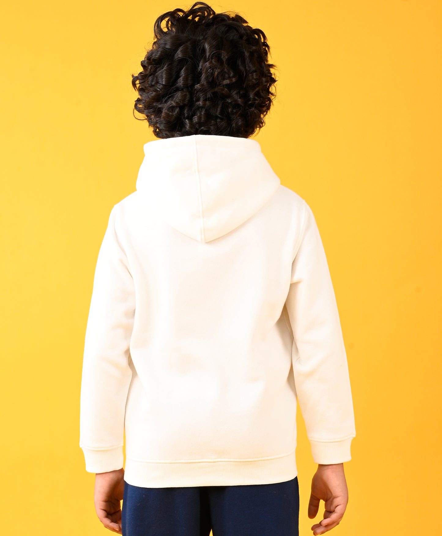 LEMON FUN VIBES FLEECE BOYS HOODIE - WHITE
