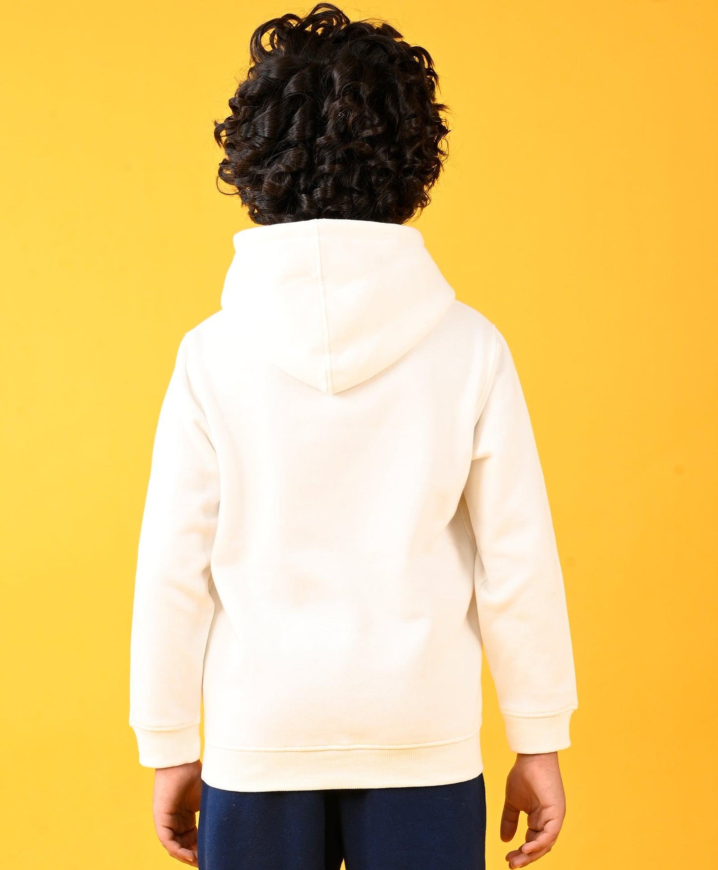 LEMON FUN VIBES FLEECE BOYS HOODIE - WHITE