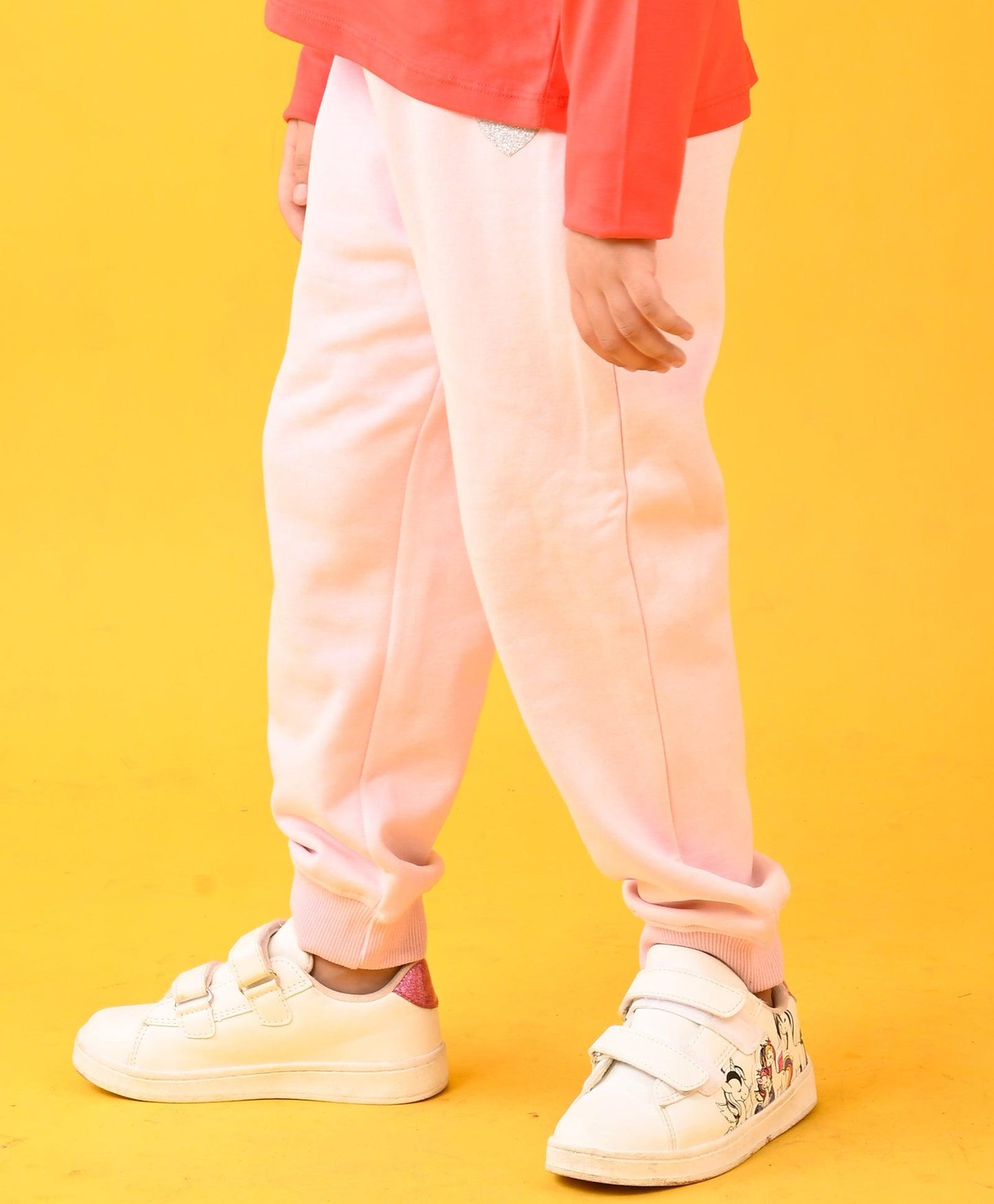PINK HEART WARM FLEECE JOGGER - PINK