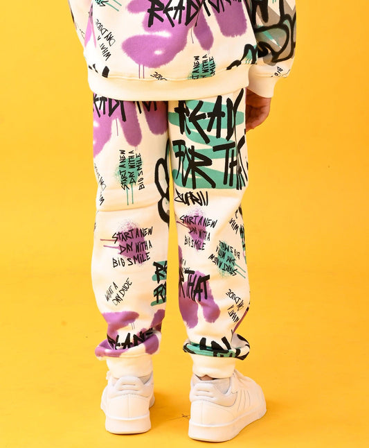 READY FOR THAT FLEECE GIRLS JOGGER - WHITE