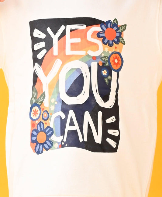 YES YOU CAN FLEECE BOYS HOODIE - WHITE