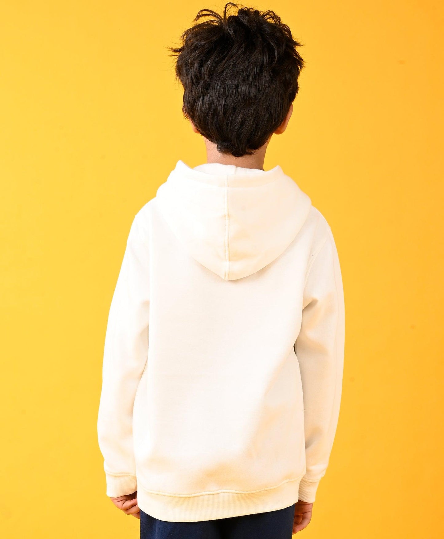 LEMON VIBES FLEECE BOYS HOODIE - WHITE