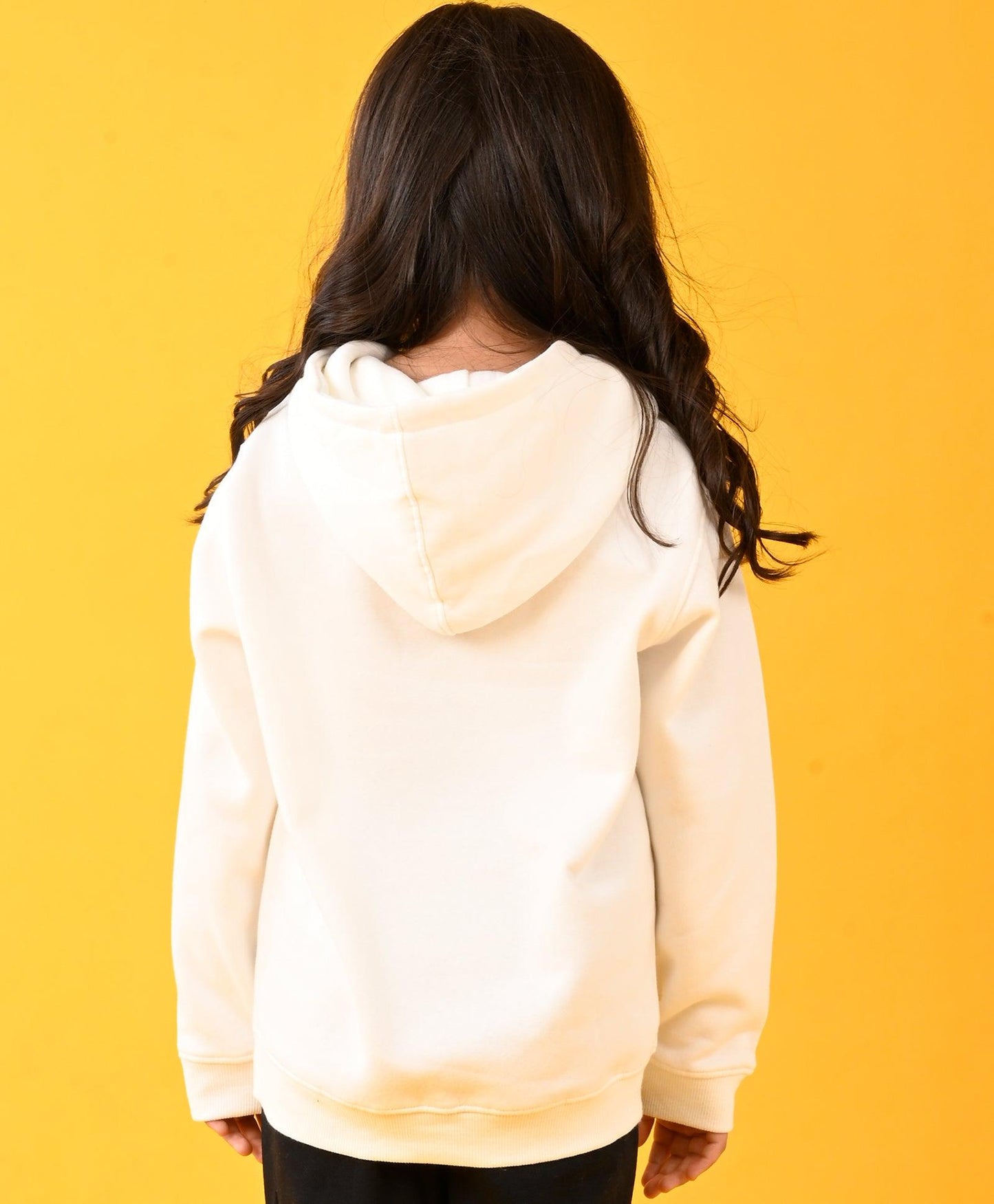 LEMON VIBES FLEECE GIRLS HOODIE - WHITE