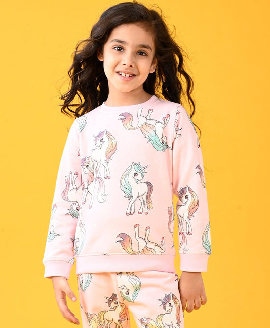 UNICORN STAR FUN PRETTY PINK FLEECE SWEATSHIRT