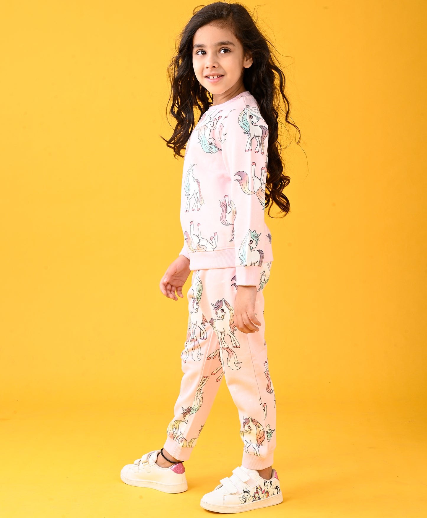 UNICORN STAR FUN PRETTY PINK FLEECE SWEATSHIRT JOGGER SET - PINK