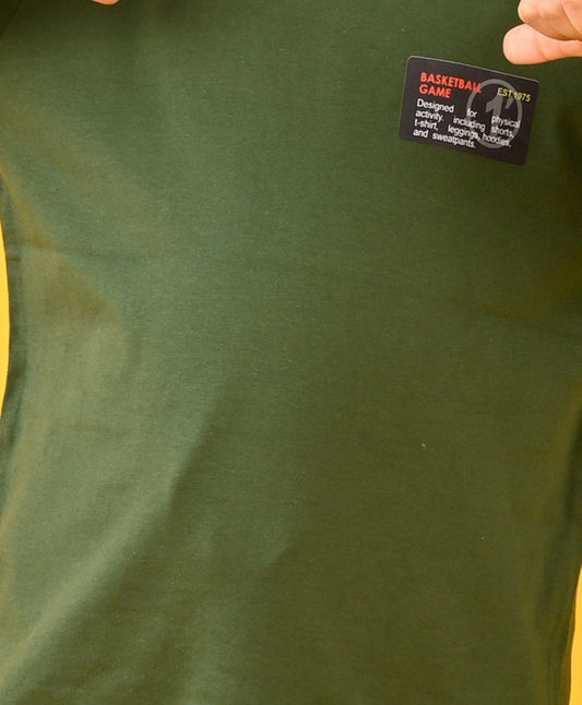BASKETBALL OLIVE LONG SLEEVES BOYS TSHIRT - GREEN