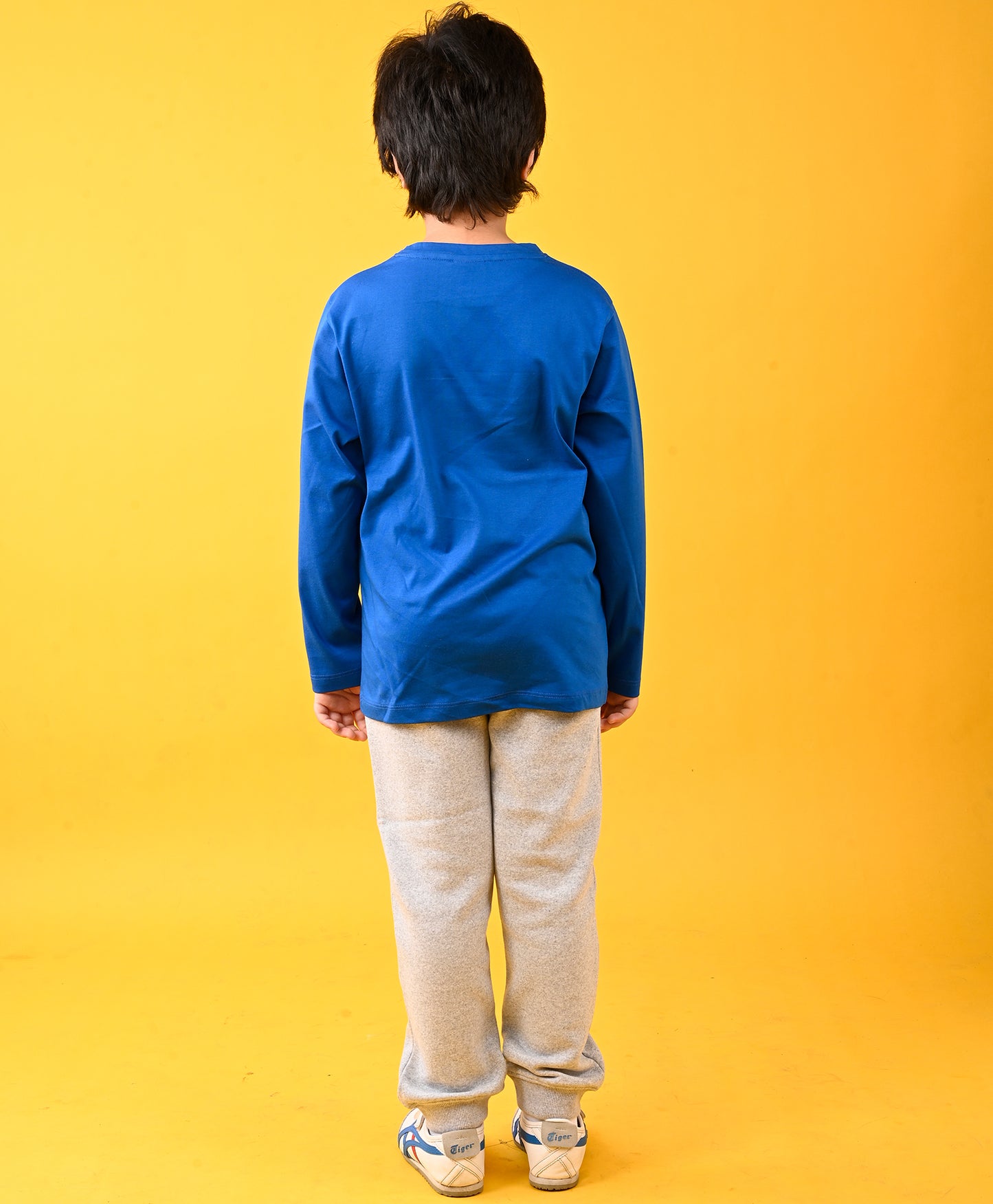 NEWYORK ROYAL LONG SLEEVES T-SHIRT AND GREY FLEECE JOGGER SET - BLUE/GREY