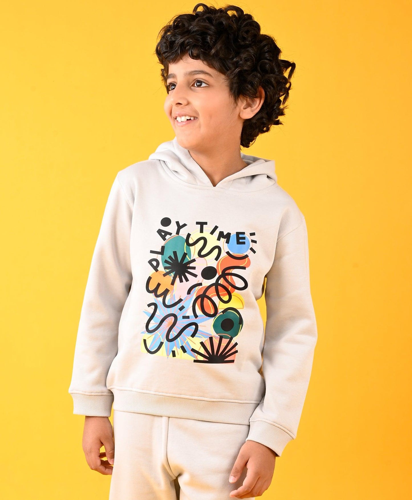 PLAYTIME GREY FLEECE BOYS HOODIE - GREY