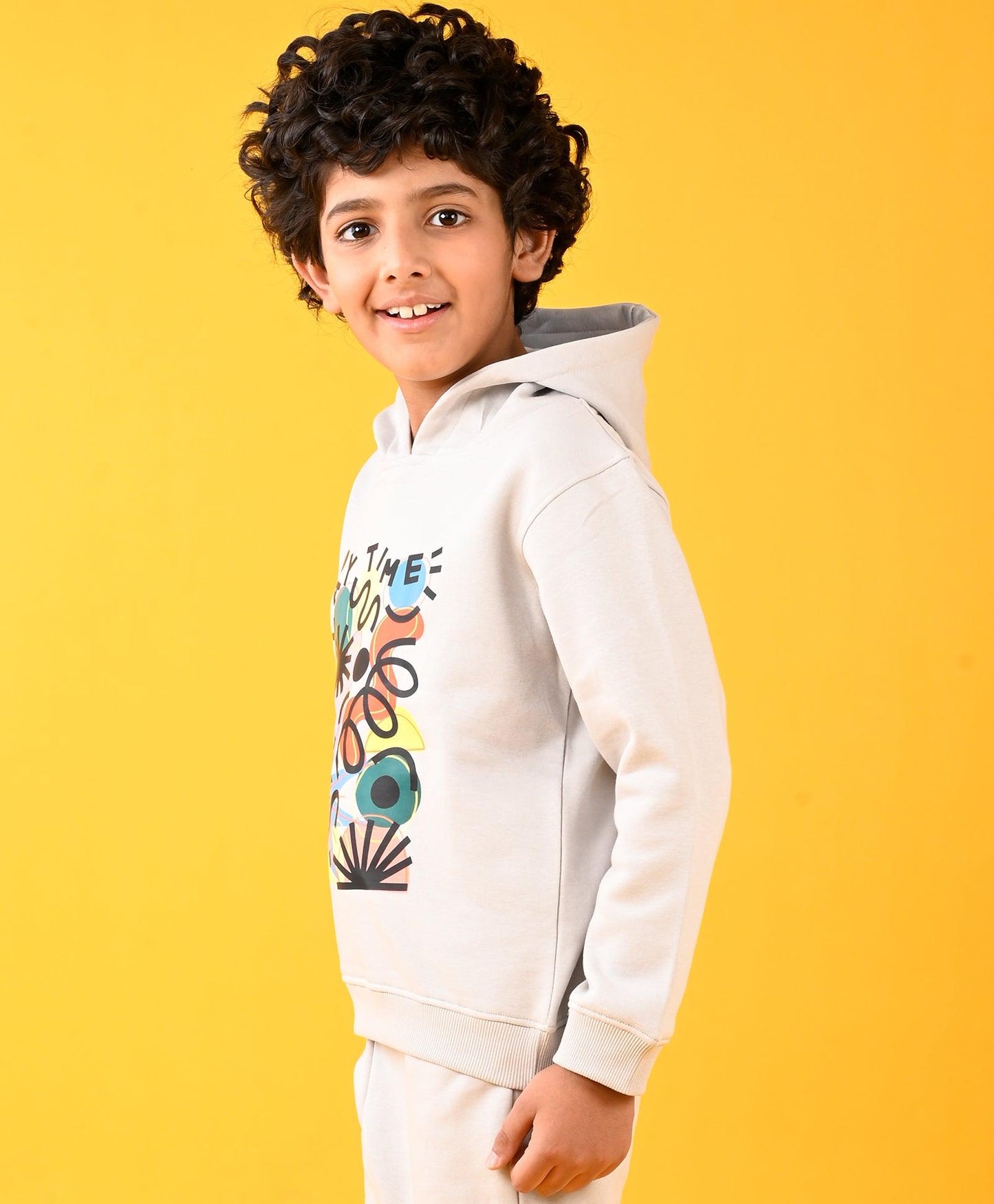 PLAYTIME GREY FLEECE BOYS HOODIE - GREY