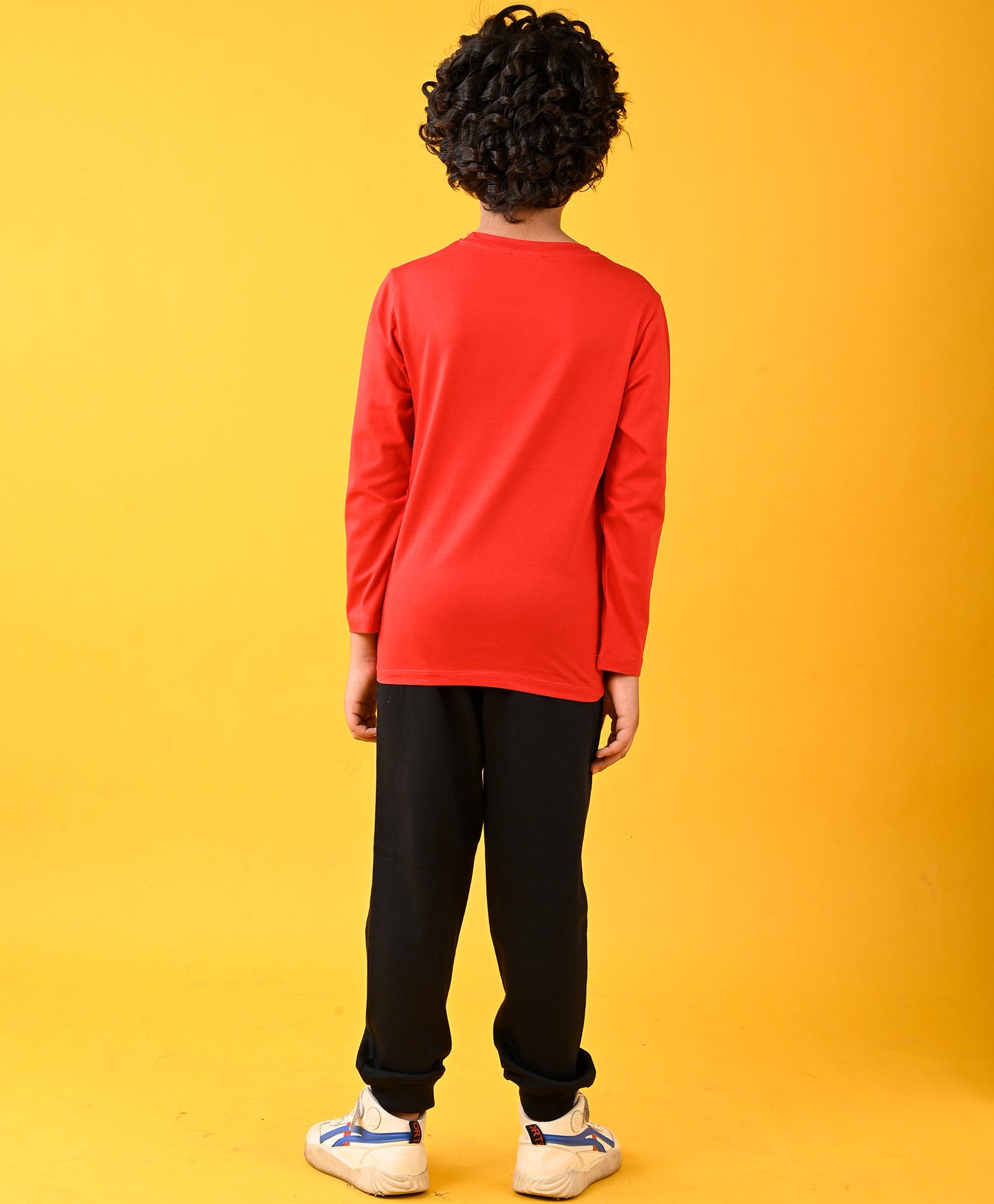 SEA SPORT BLUE ORANGE LONG SLEEVES TSHIRT AND BLACK WARM JOGGER SET - ORANGE/BLACK