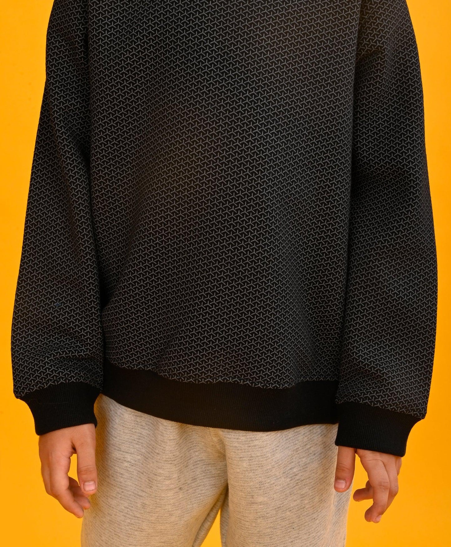 DRONE PRINT BLACK BOYS SWEATSHIRT-BLACK