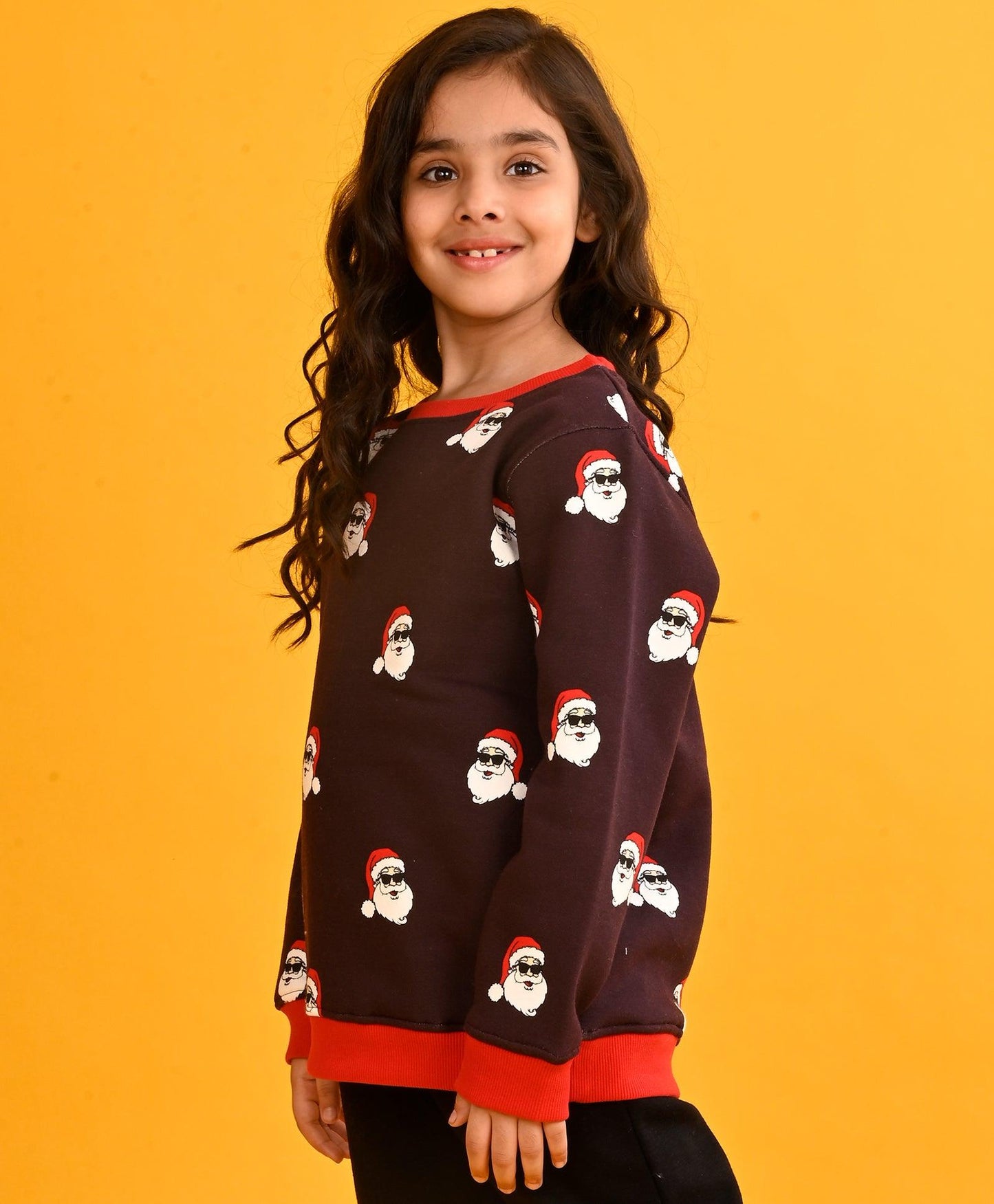 SANTA MEHROON GIRLS FLEECE SWEATSHIRT-MEHROON
