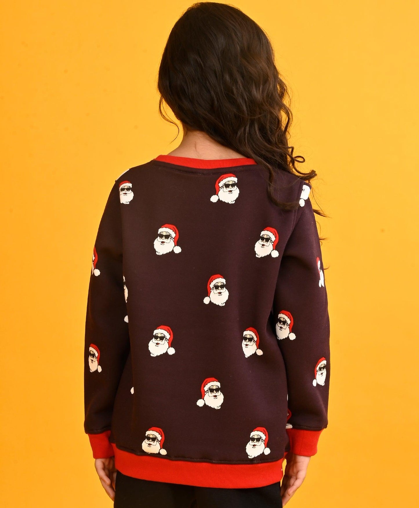 SANTA MEHROON GIRLS FLEECE SWEATSHIRT-MEHROON