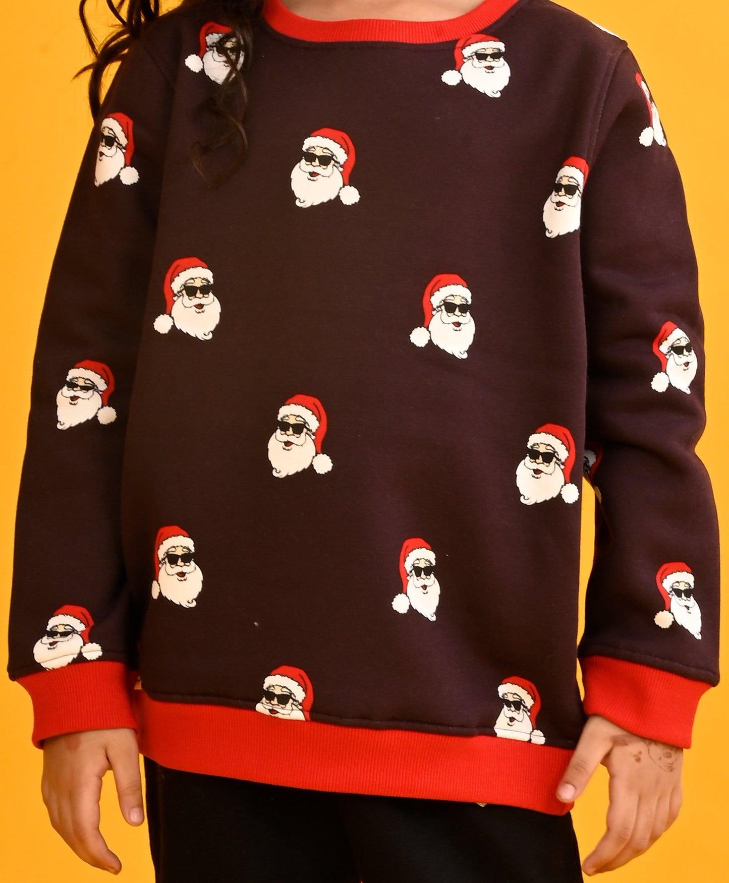 SANTA MEHROON GIRLS FLEECE SWEATSHIRT-MEHROON