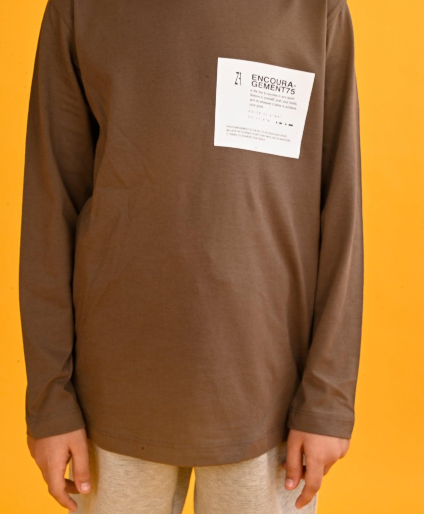 ENCOURAGEMENT BROWN BOYS LONG SLEEVES T-SHIRT GREY FLEECE JOGGER SET - BROWN/GREY