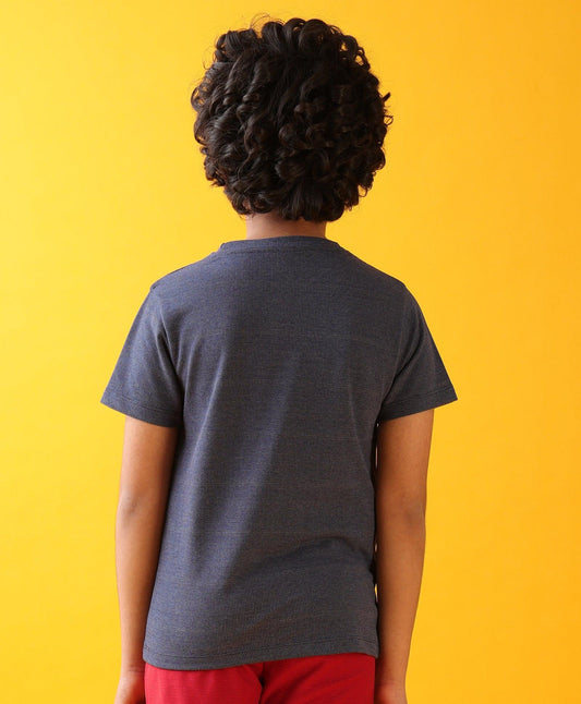 OUTER SPACE BLUE BOYS SHORT SLEEVE T-SHIRT- BLUE