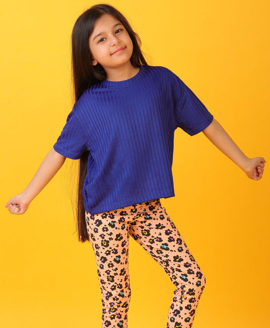 ROYAL POLY SUMMER GIRLS SHORT SLEEVE T-SHIRT - ROYAL