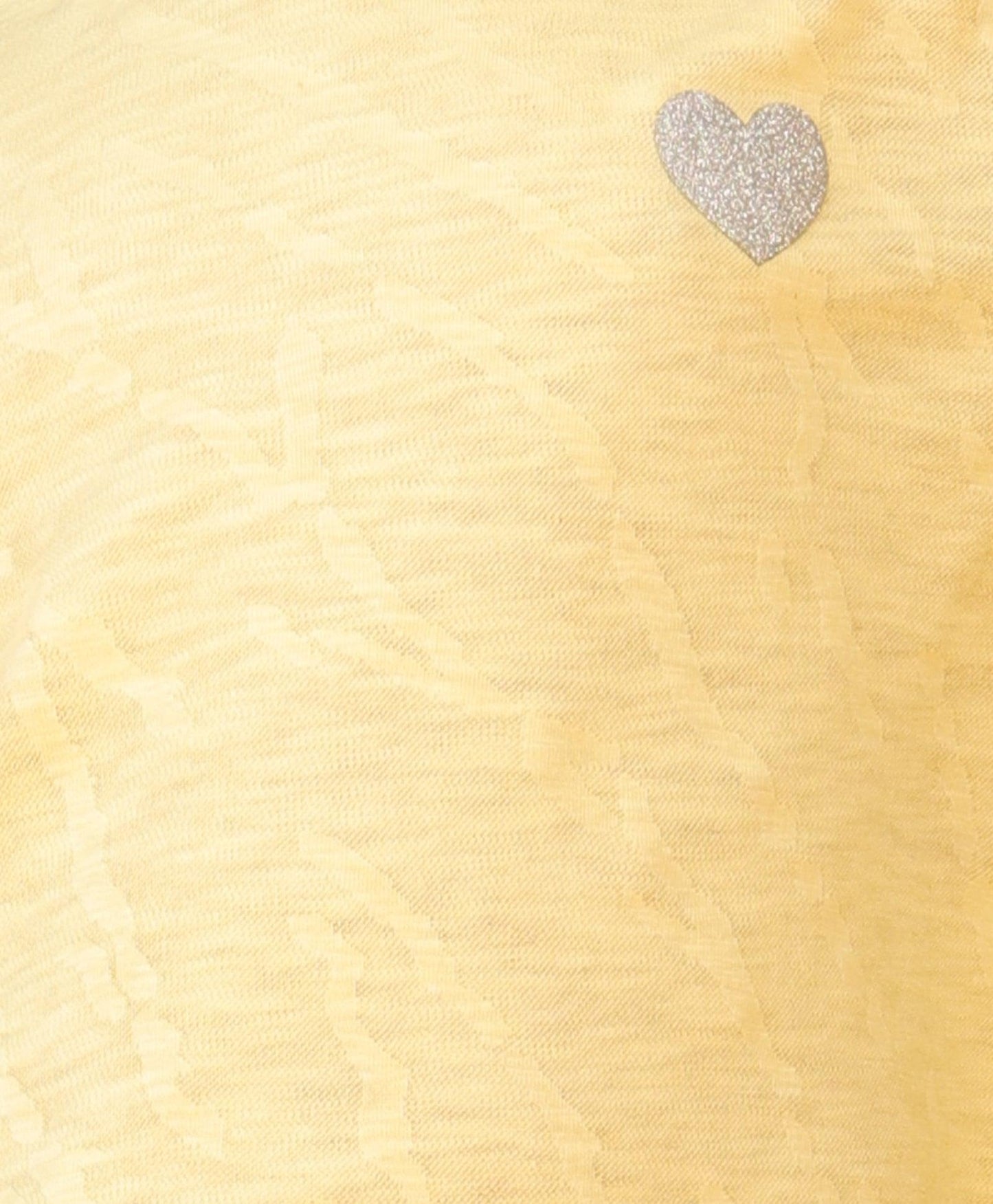 YELLOW SILVER HEART SUMMER GIRLS SHORT SLEEVE T-SHIRT - YELLOW
