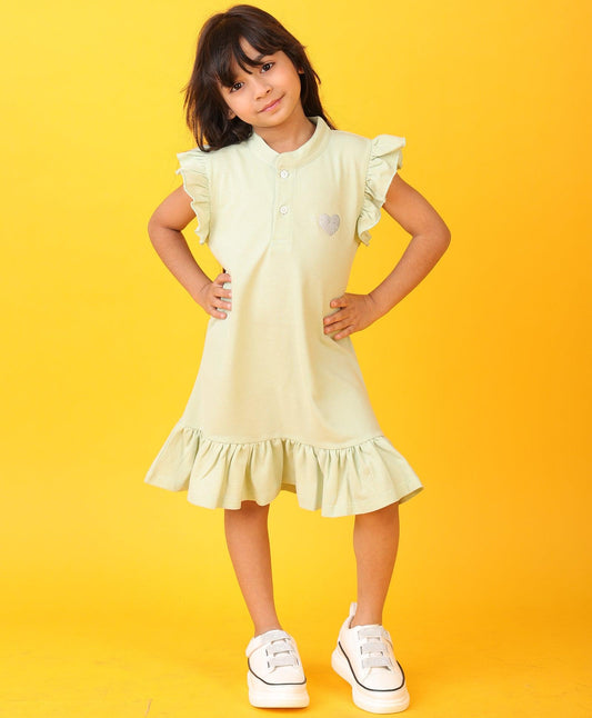 SEA GREEN SILVER HEART SUMMER DRESS - SEA GREEN