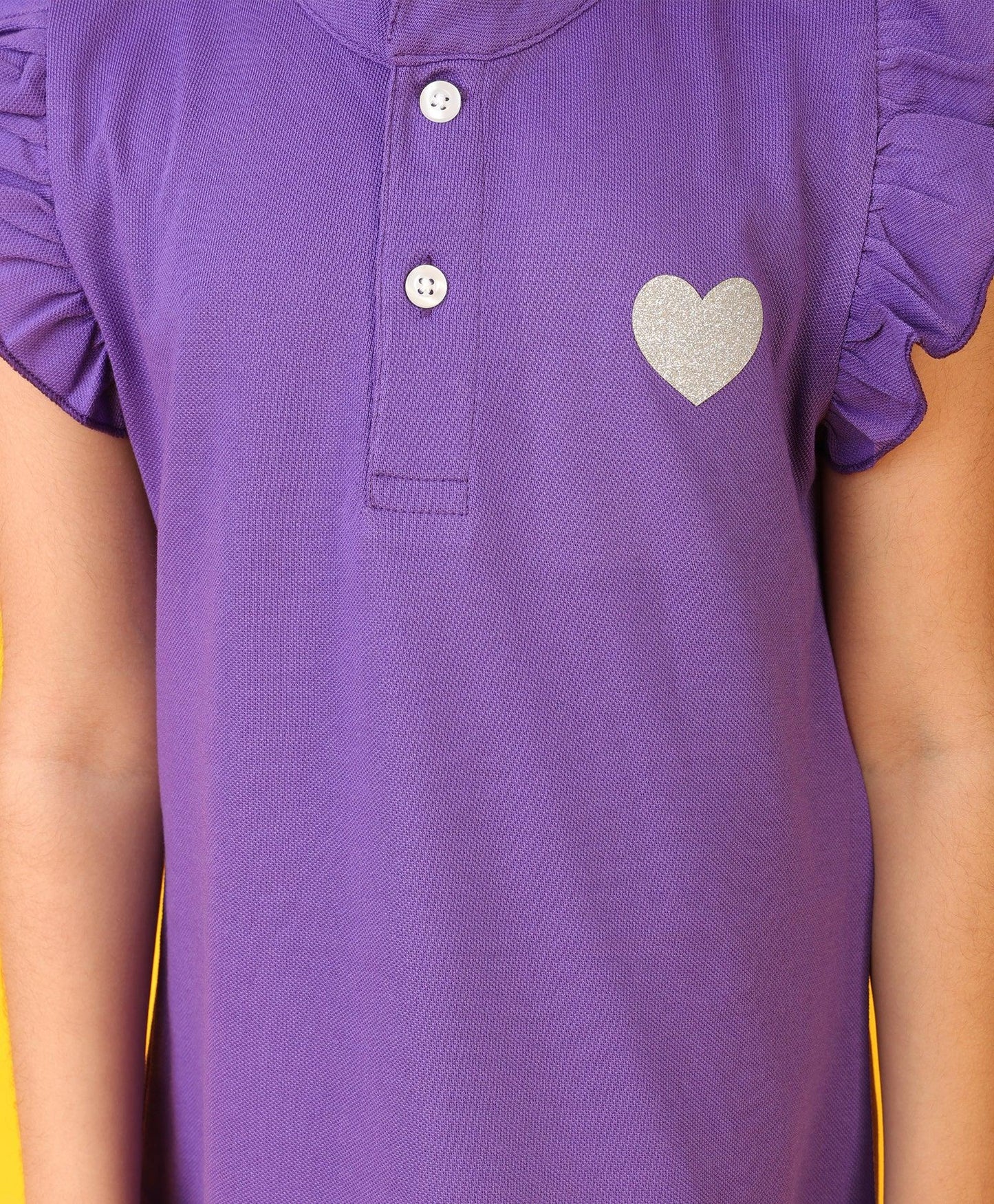 PRETTY PURPLE SILVER HEART SUMMER DRESS - PURPLE