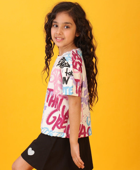 CREATE ART SHORT SLEEVES SUMMER T-SHIRT - OFF WHITE